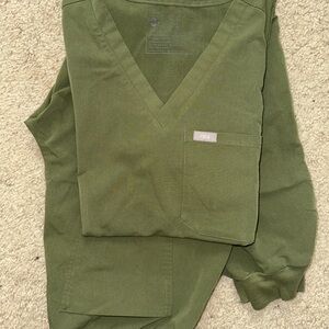 Figs Olive Green Scrub Set